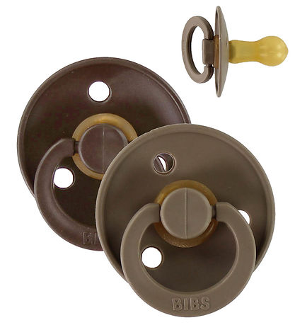 BIBS Colour Schnuller - Gr. 2 - 2er-Pack - Rund - Mocha/Dark Oak