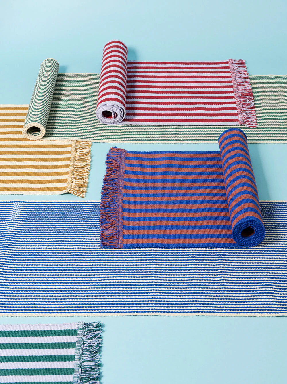 HAY  Stripes and stripes dørmåtte, Cacao sky - 52x95 cm.