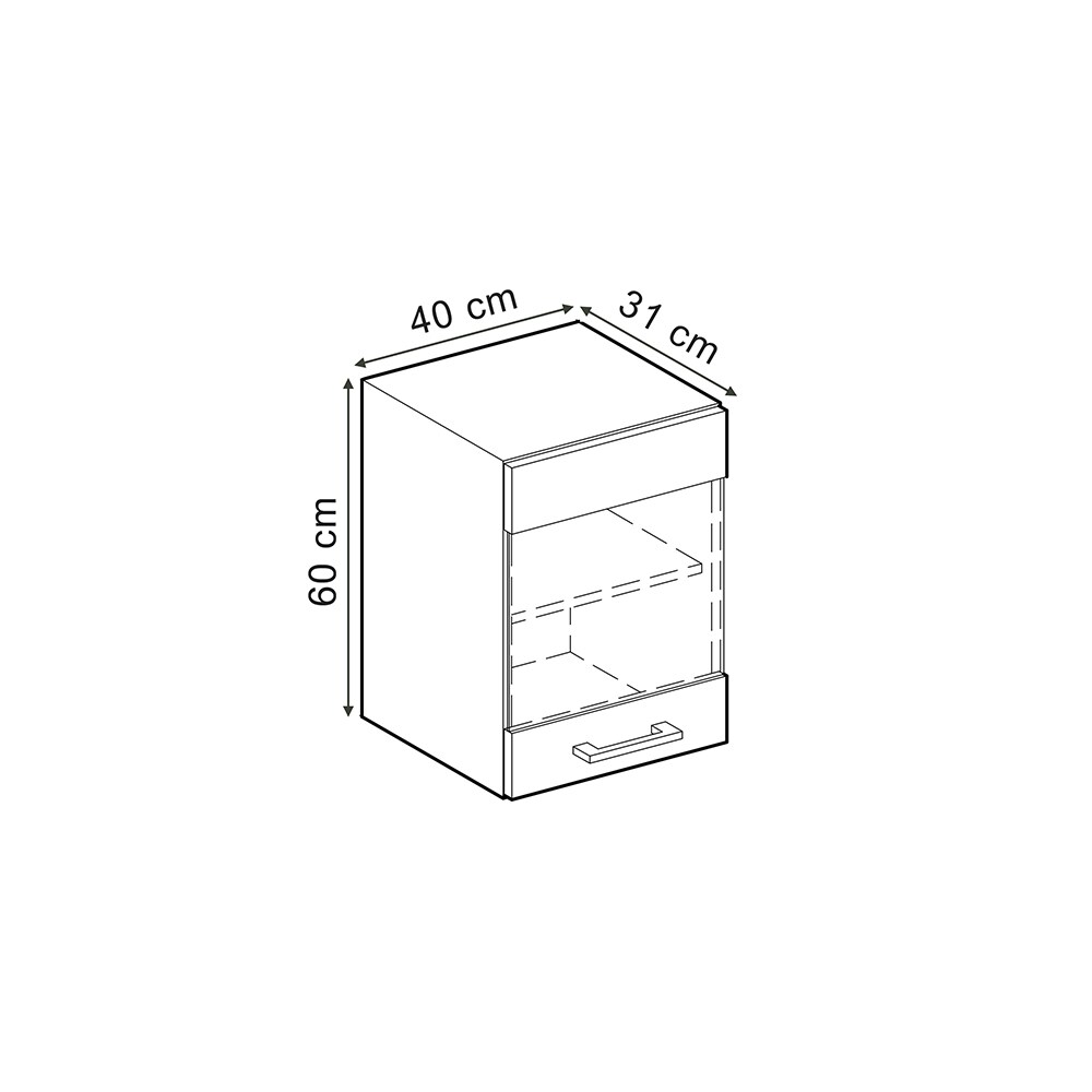 Vicco Hängeglasschrank R-Line Schwarz Beton Anthrazit 40 cm