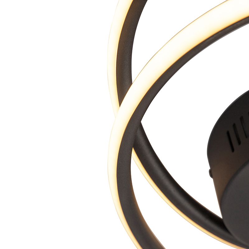 Design plafondlamp zwart incl. LED 3 staps dimbaar - Rowan