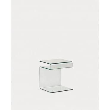 the masie Beistelltisch Quadratisch aus Glas Erox Schwarzglas