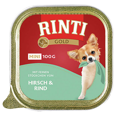 Rinti Gold Mini mit Hirsch & Rind 100g