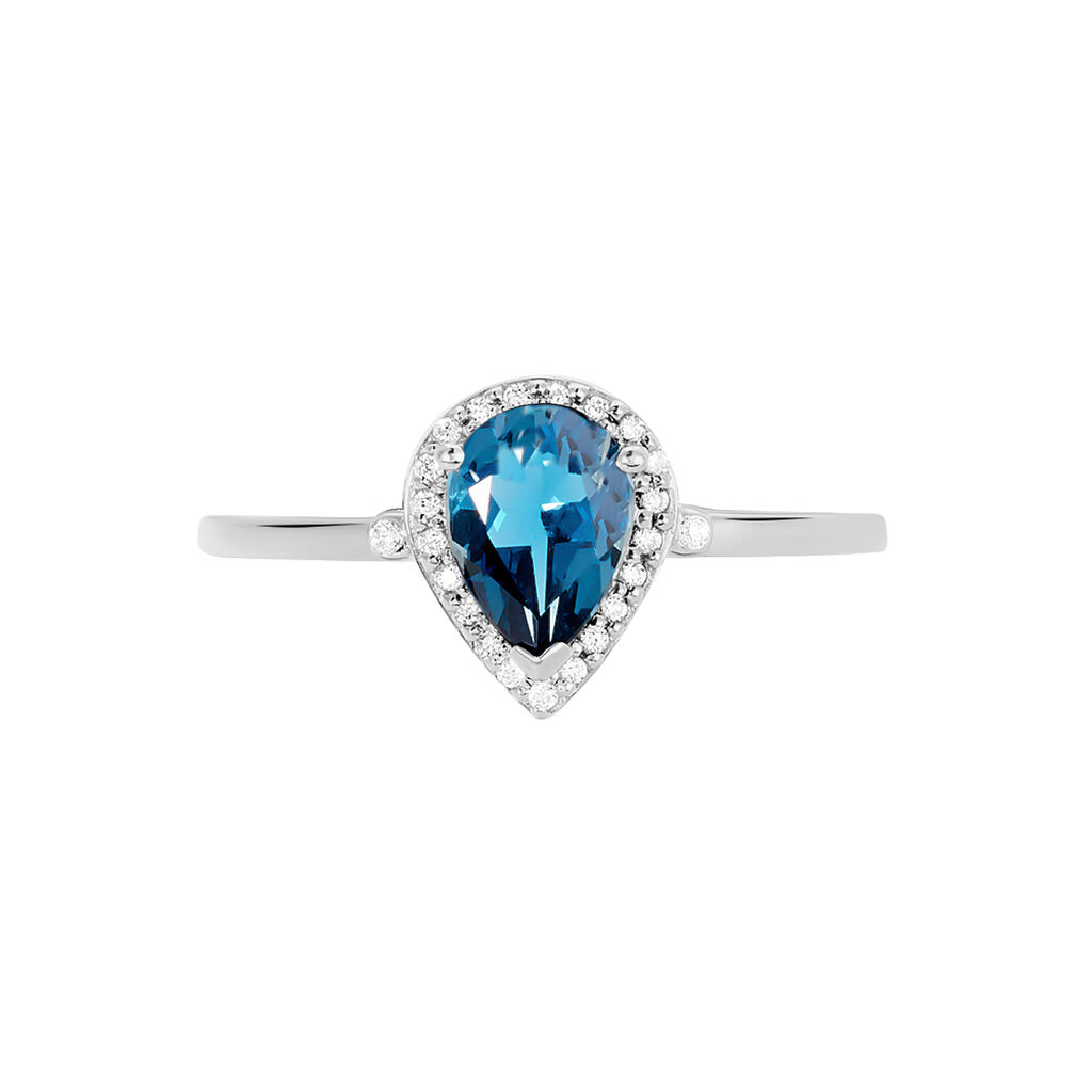 Bague Anatolie Or Blanc Topaze Et Oxyde De Zirconium
