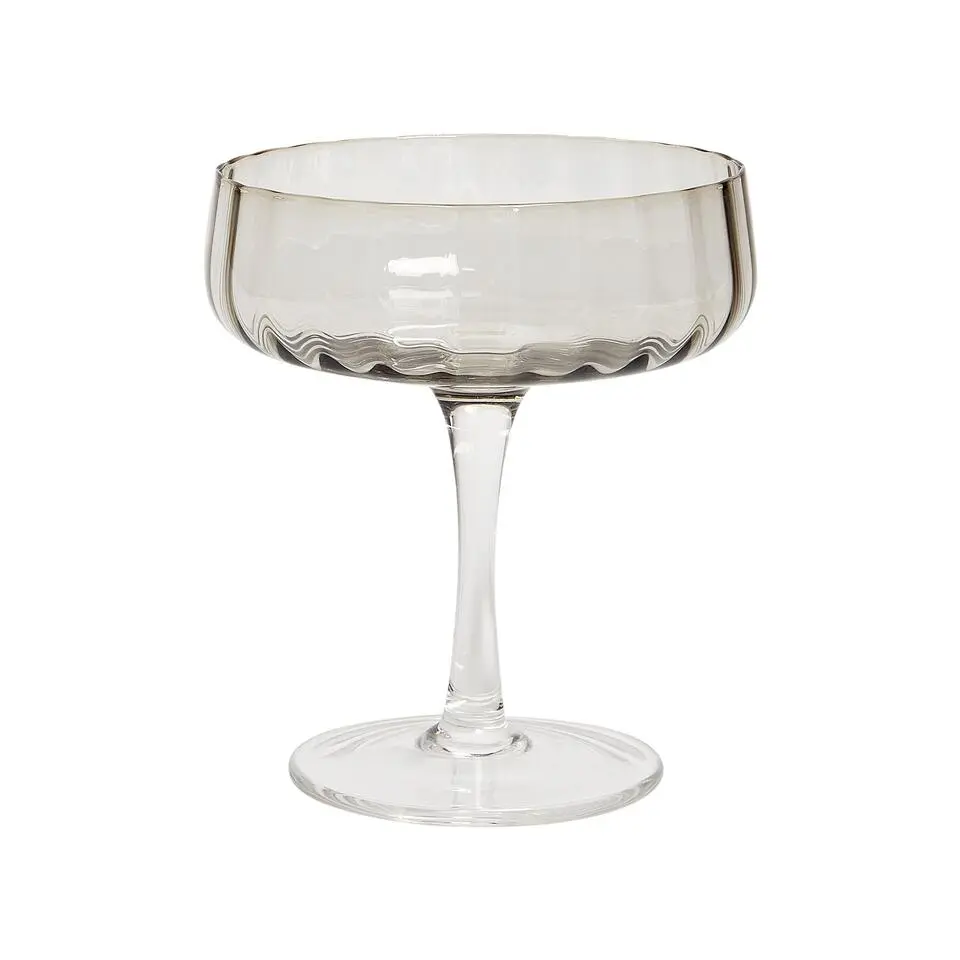 QUARTZ - Champagnecoupe set van 4 - Grijs - Glas