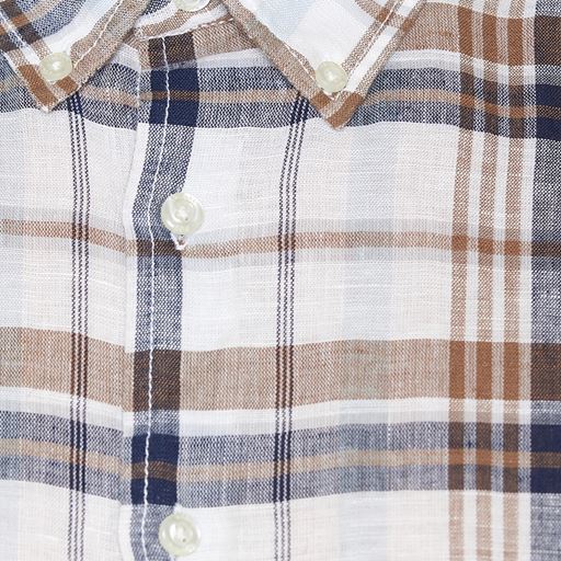 Signal Tom Linen Check Skjorte, Blue Captain, XL