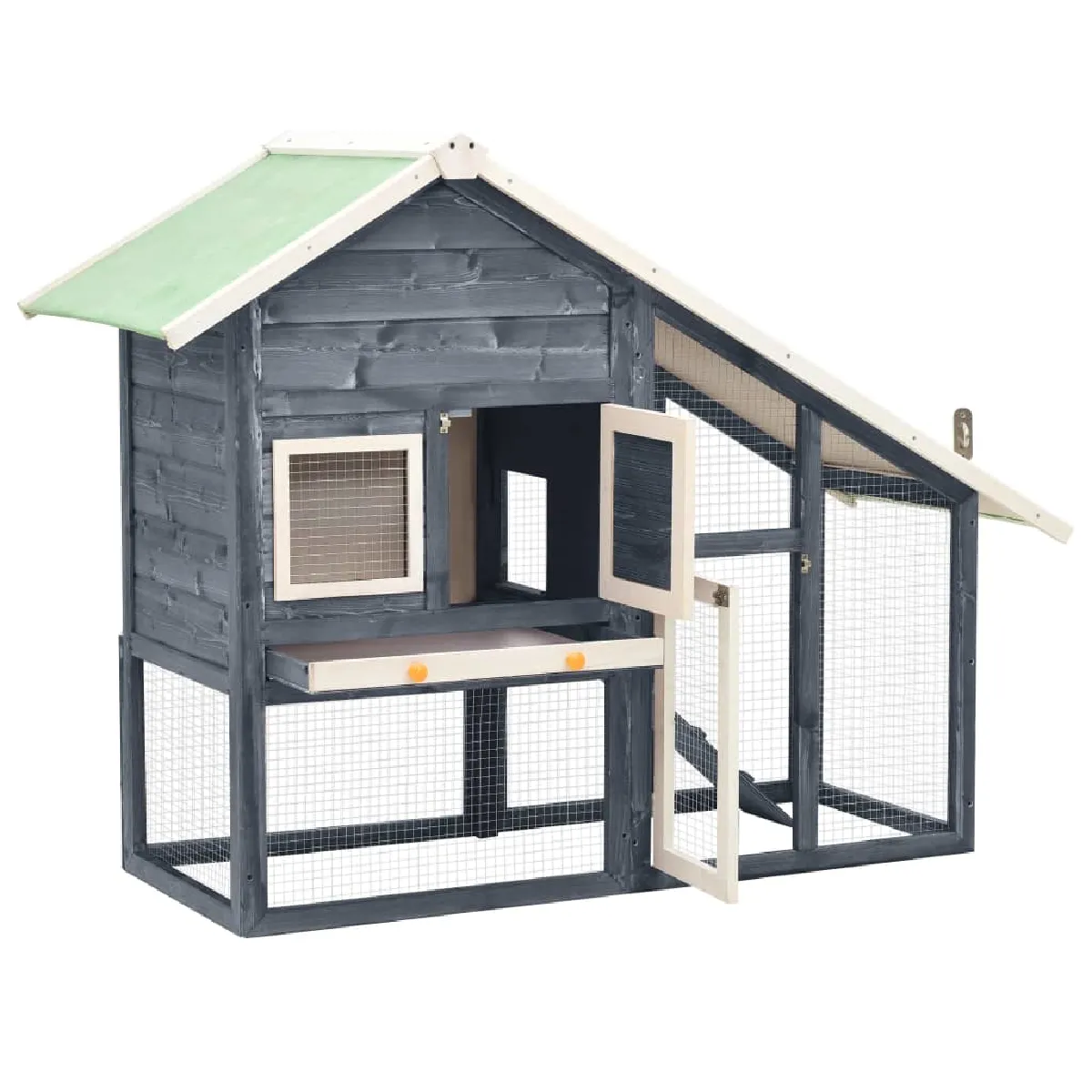 vidaXL Clapier gris 140 cm