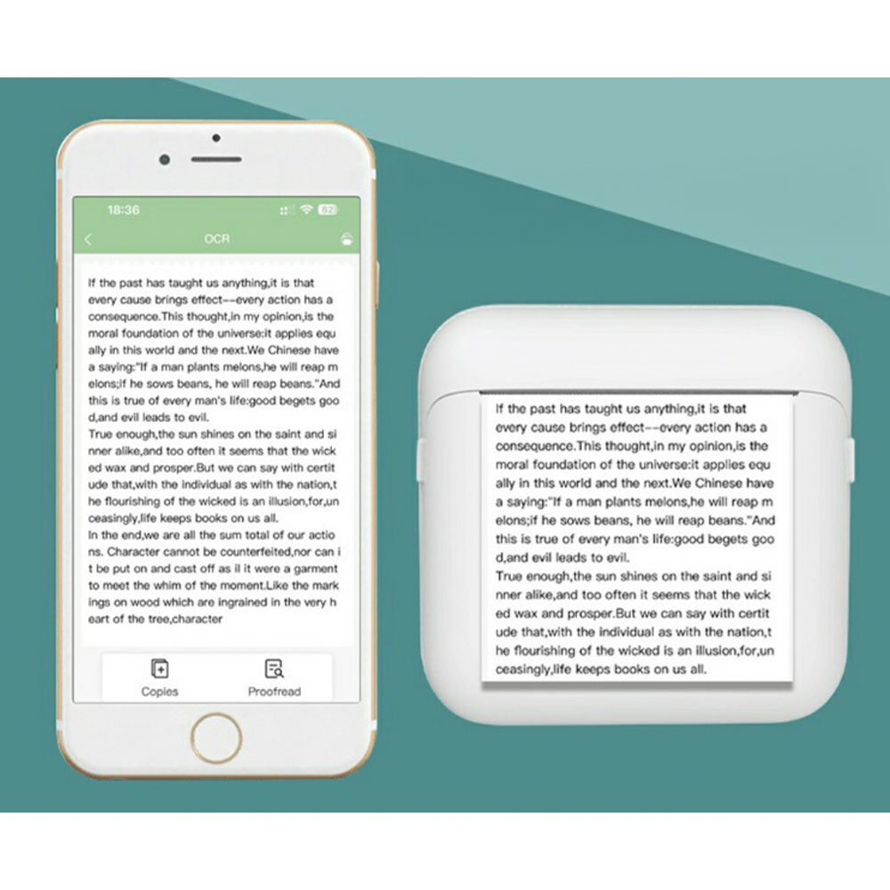 Mini Foto Thermodrucker Mobiler Bluetooth Printer Taschendrucker inkl. Thermopapier (iOS/Android) - Lila