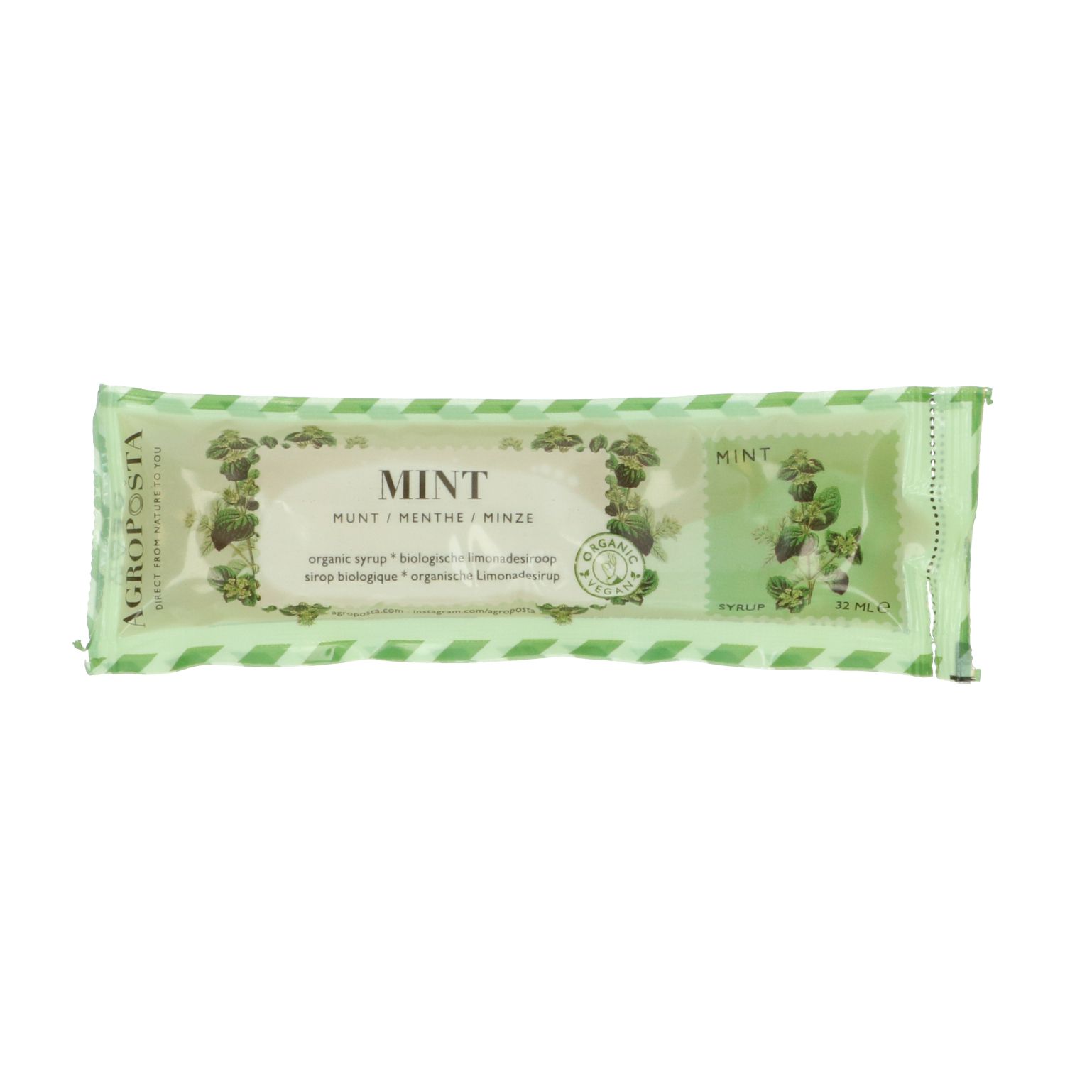 Limonadesiroop, munt, zakje 32 ml
