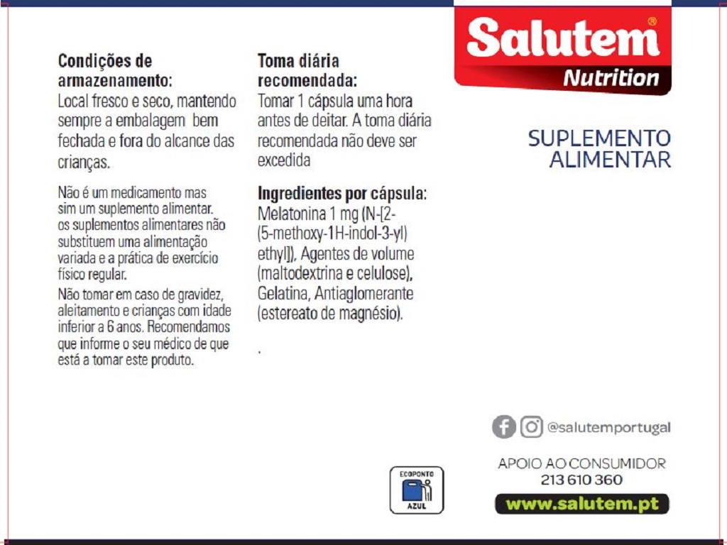 SUPLEMENTO SALUTEM MELATONINA 30 CÁPSULAS