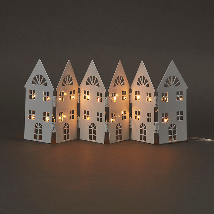 Façade maison métal H.14,3 cm LED blanc chaud