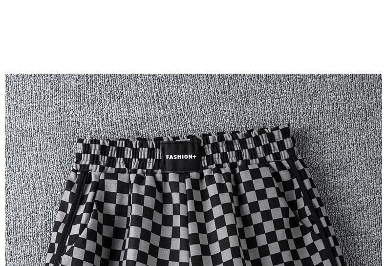 Dovitade - Geruite shorts met hoge taille en bies