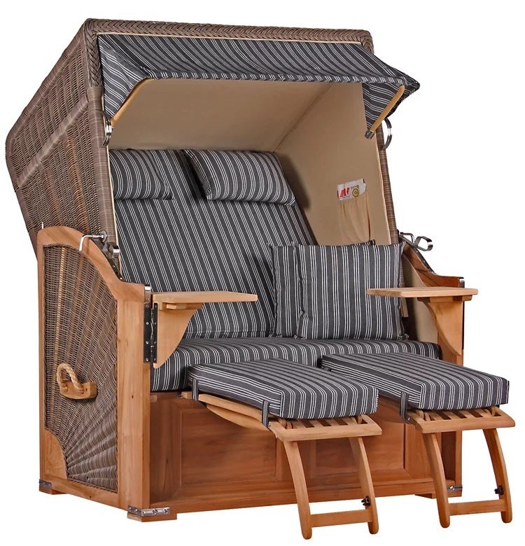 Strandstoel Nordstrand Teak PE grijs Design 500