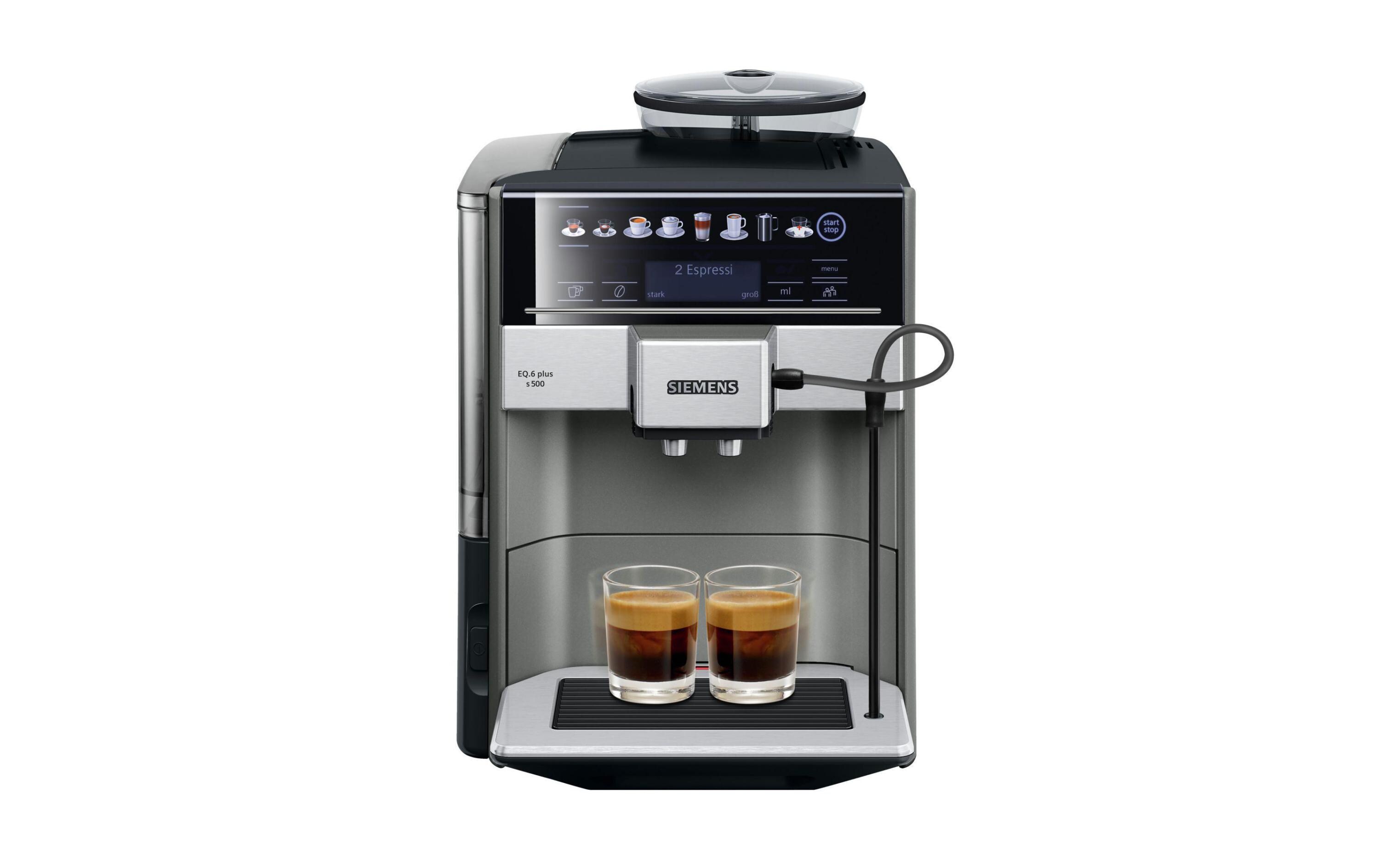 Kaffeevollautomat EQ.6 plus s500 Schwarz, Silber<br>Kaffeevollautomat