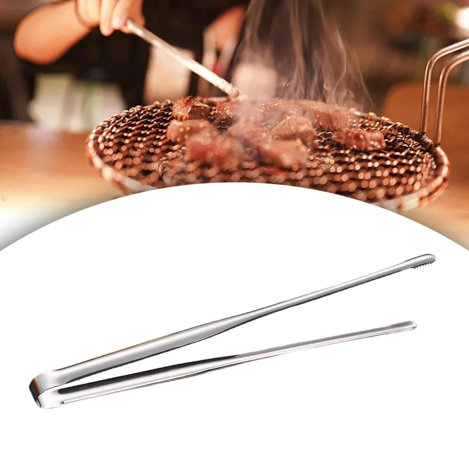 (305mm) Edelstahl Zange BBQ Grillzange Universal Küchenzange Lebensmittel Pinzette - Silber
