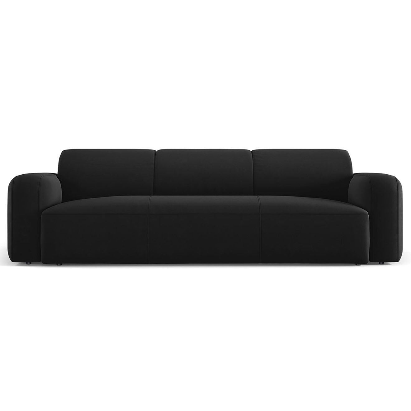 Mazzini Sofas Canapé Velours Jasmin 3 Places noir - 235x95x72 cm