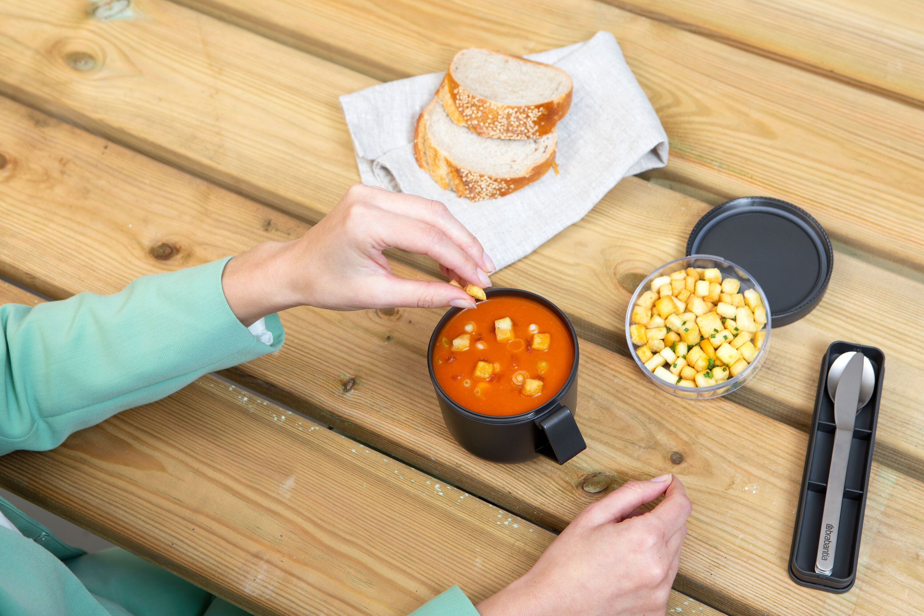 brabantia MAKE & TAKE Soup Mug - Dunkelgrau / B: 13.0 cm x T: 11.0 cm x H: 13.0 cm