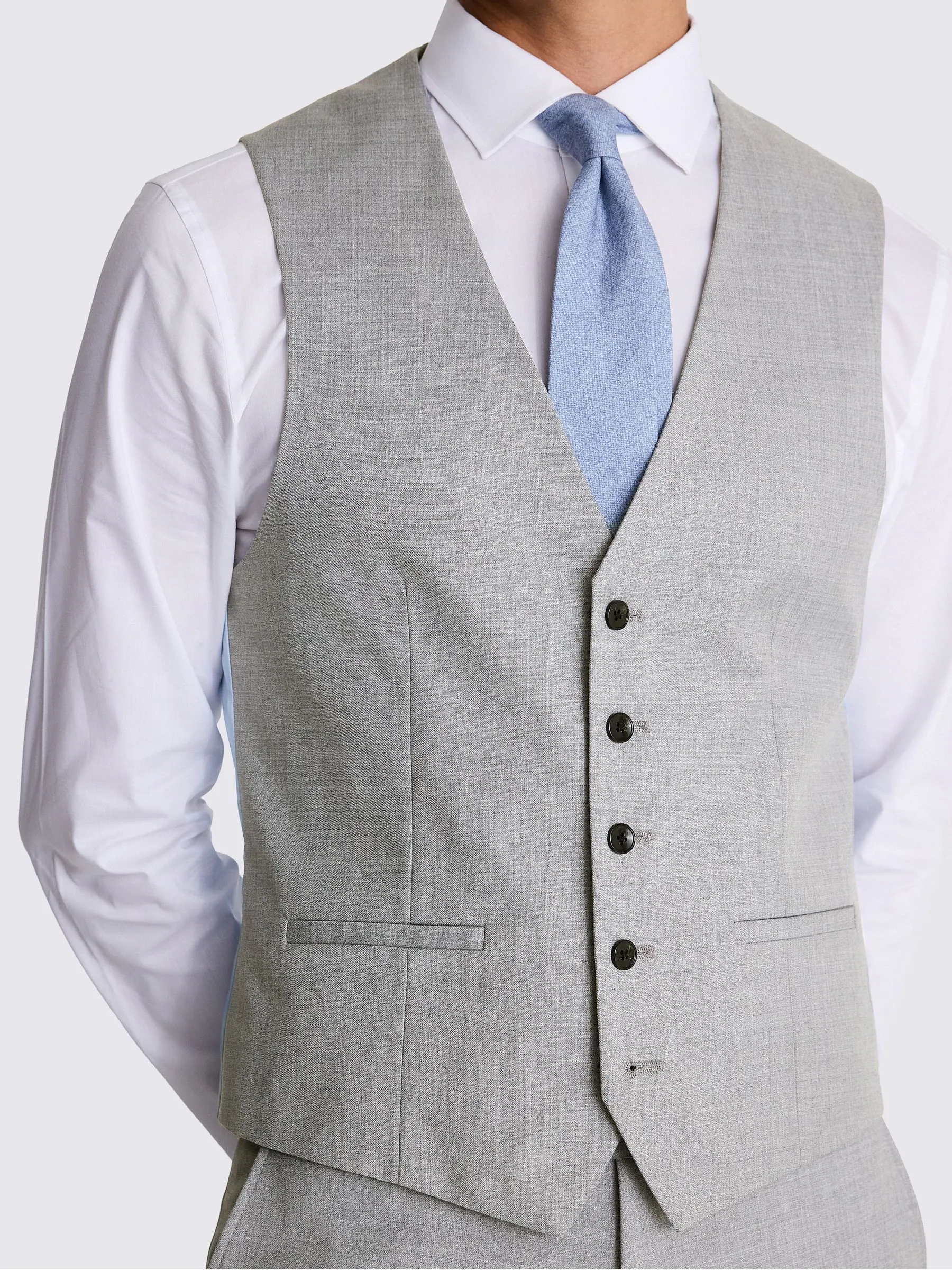Grijs - MOSS Slim Fit Stretch Gilet