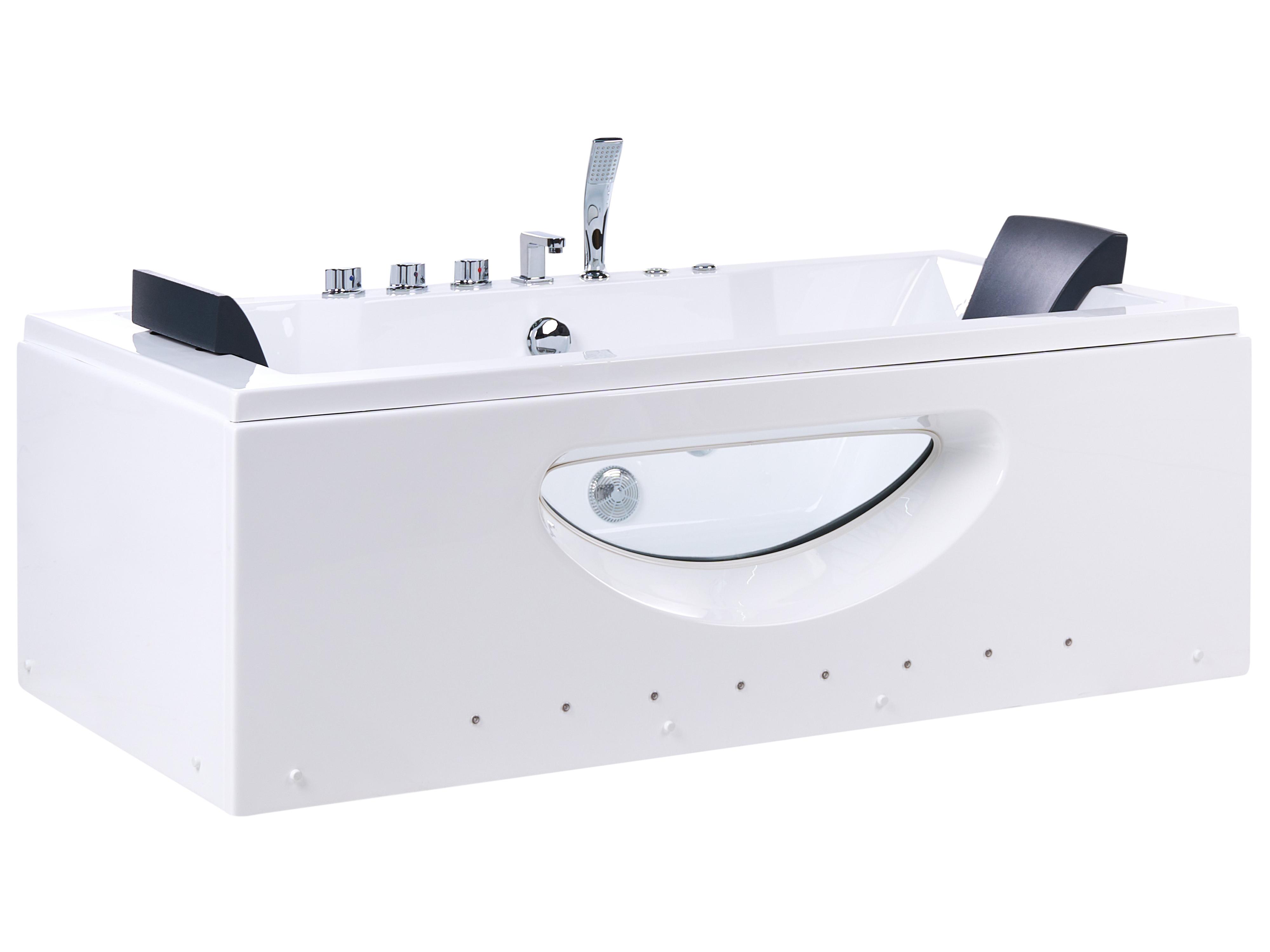 Hoek bubbelbad met LED HAWES 180 x 90 cm Wit