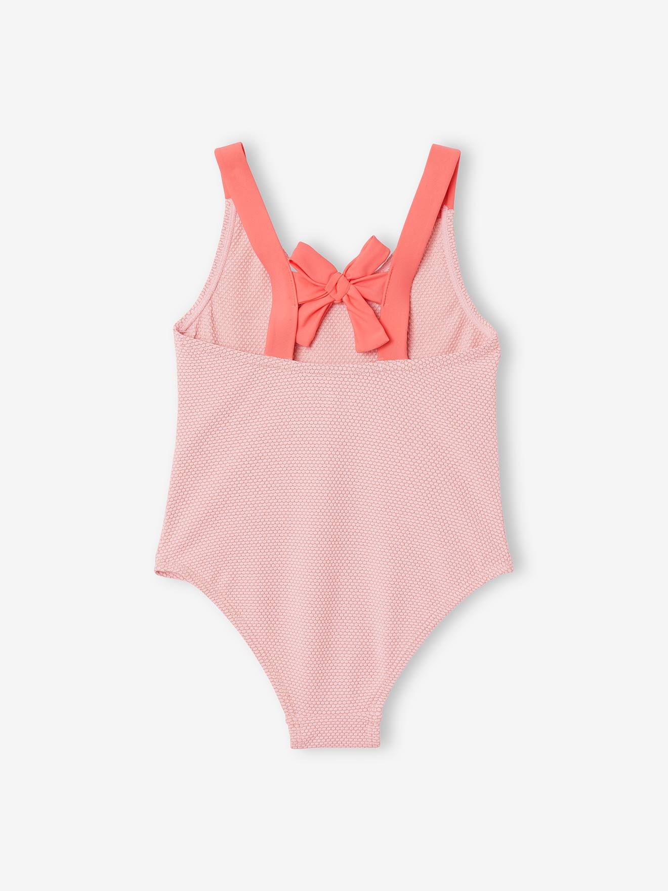 Maiô rosa escuro liso para meninas, com estampas, ideal para praia.