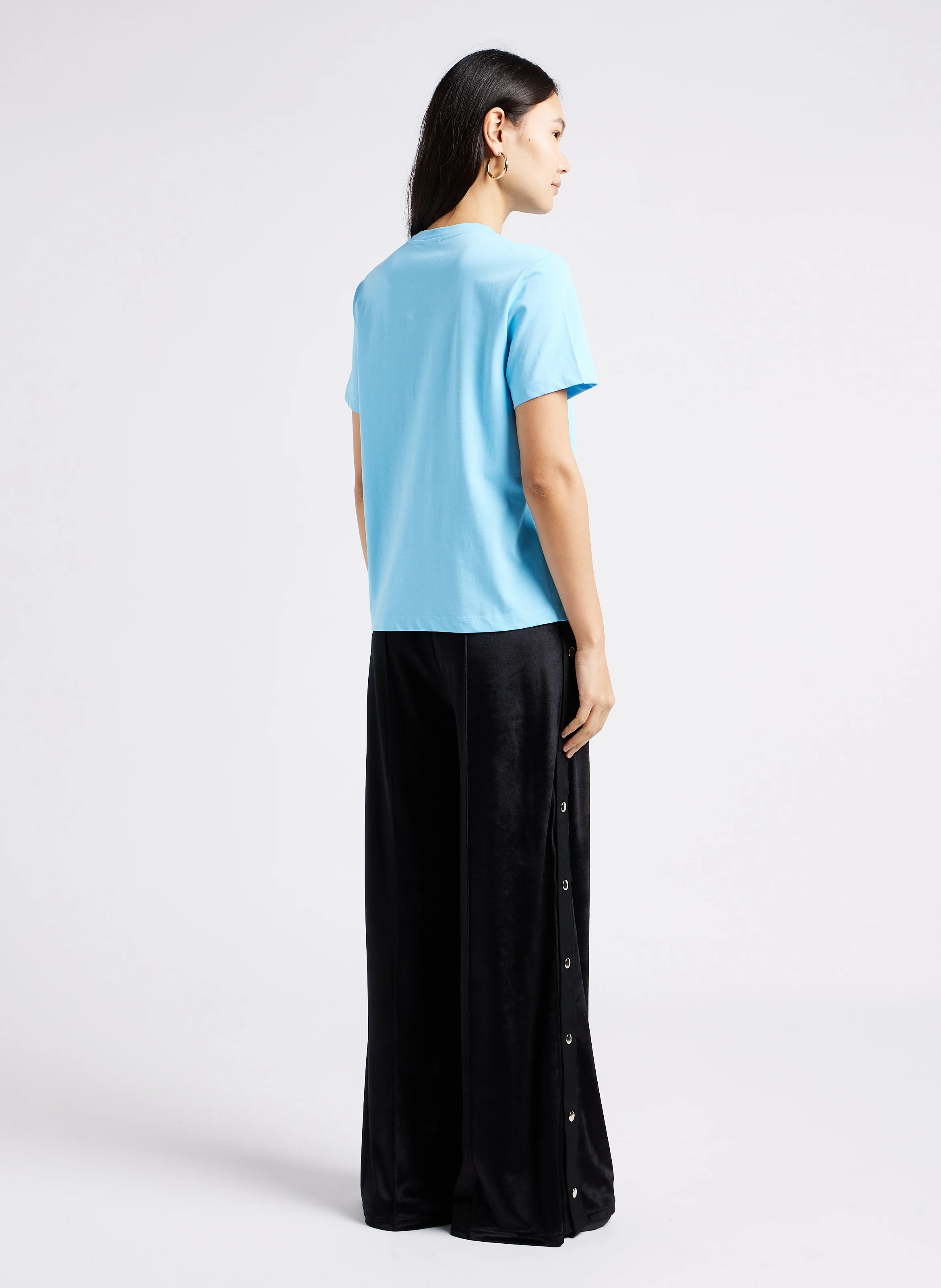 Pantalon large taille haute | Noir