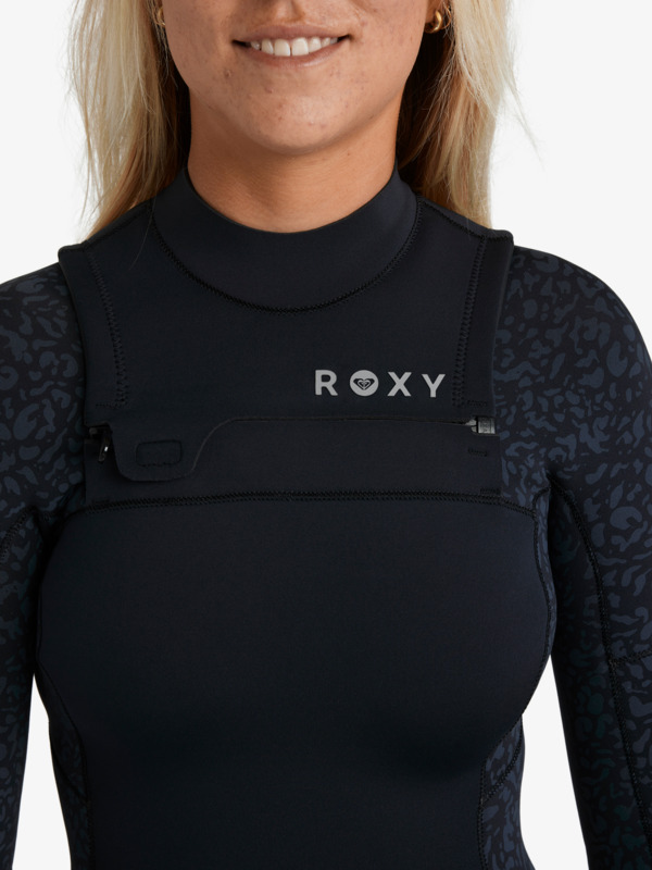 5/4 Swell Natural Combinaison de surf zip poitrine Noir Femme