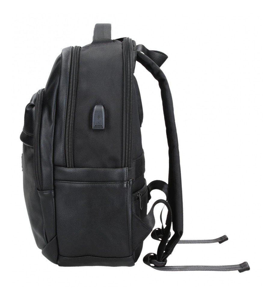 Mochila para computador Pepe Jeans Egham com dois compartimentos, preta.