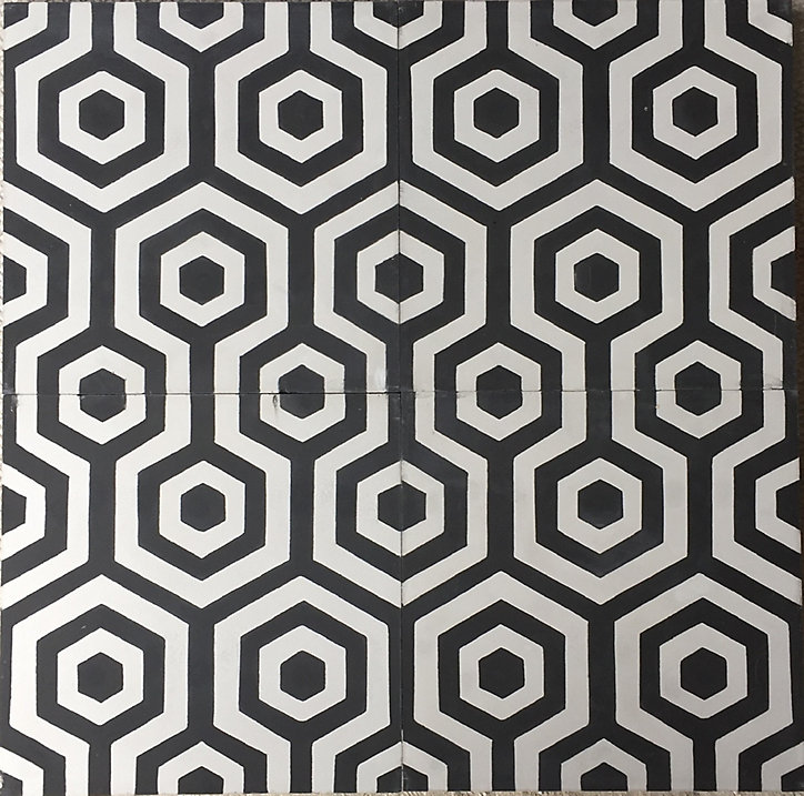 Carreaux de ciment 20x20cm motif hexagonal