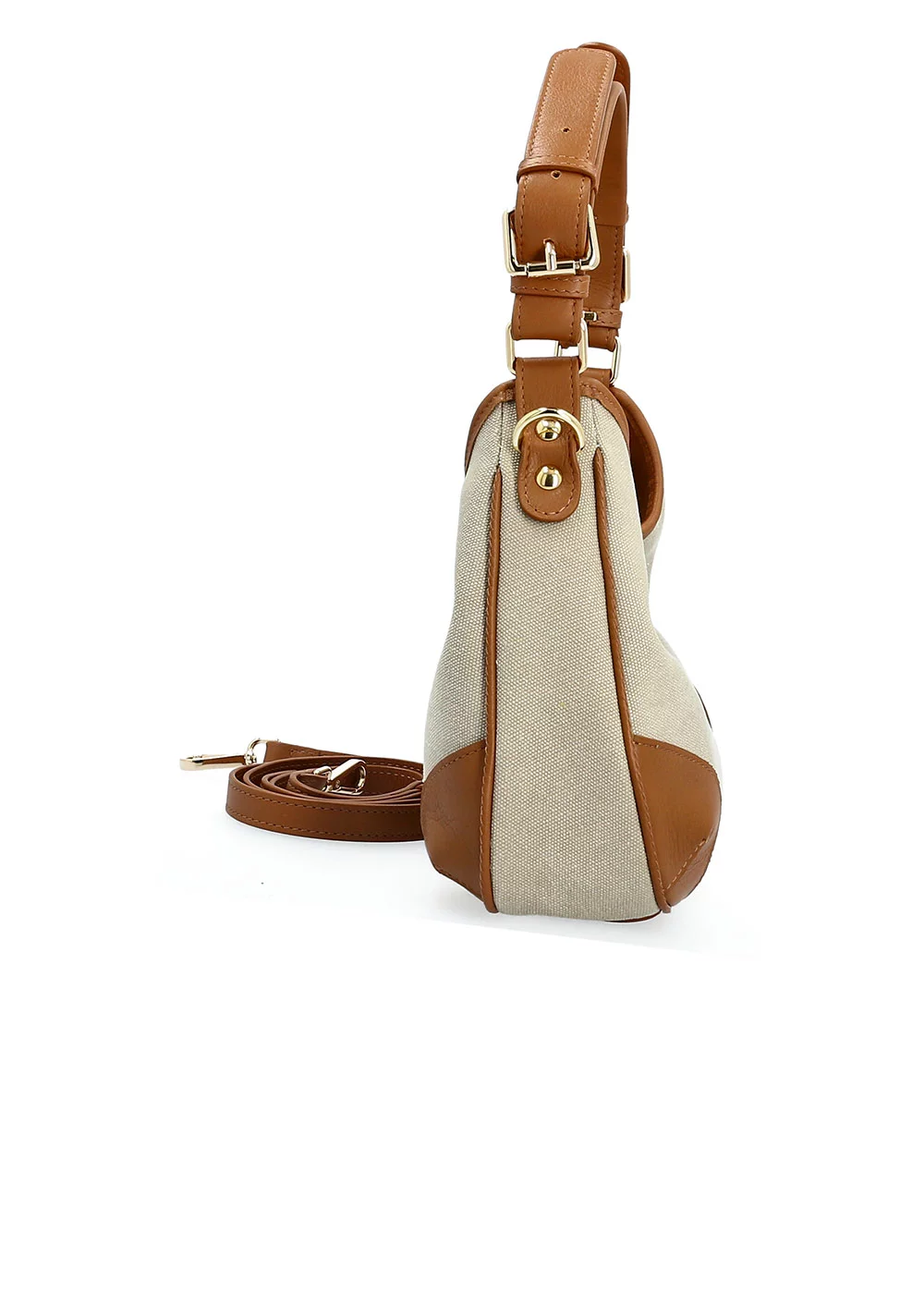 PORTE EPAULE WILLOWS TOILE ET CUIR GOLD