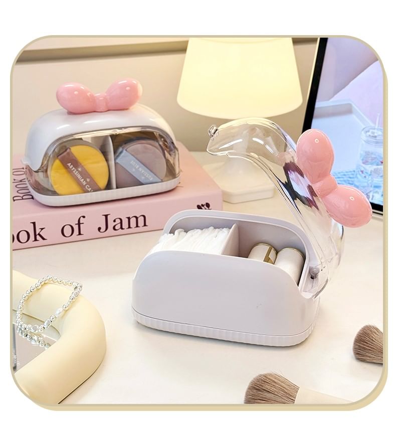 Yunikon - Plastic make-up opbergdoos / strik met zelfklevende decoratie / set