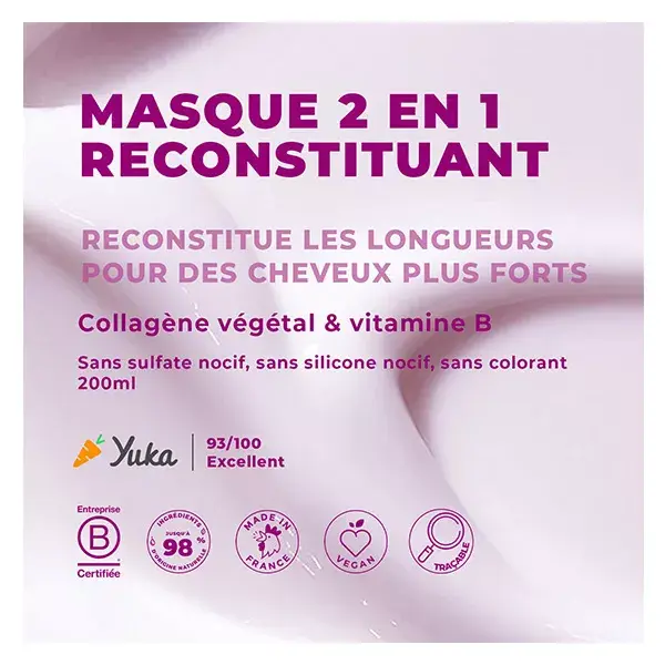 Máscara Reconstrutora 2 em 1 Energie Fruit Collagen Repair para Cabelos Muito Danificados 200ml
