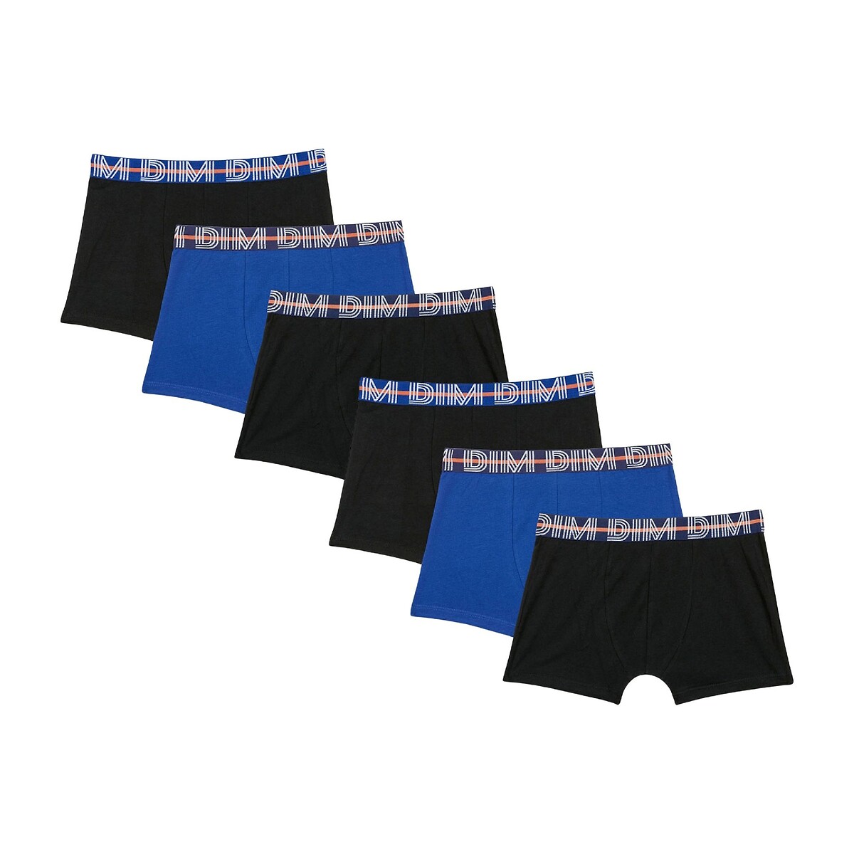 Conjunto de 6 cuecas boxer lisas de algodão