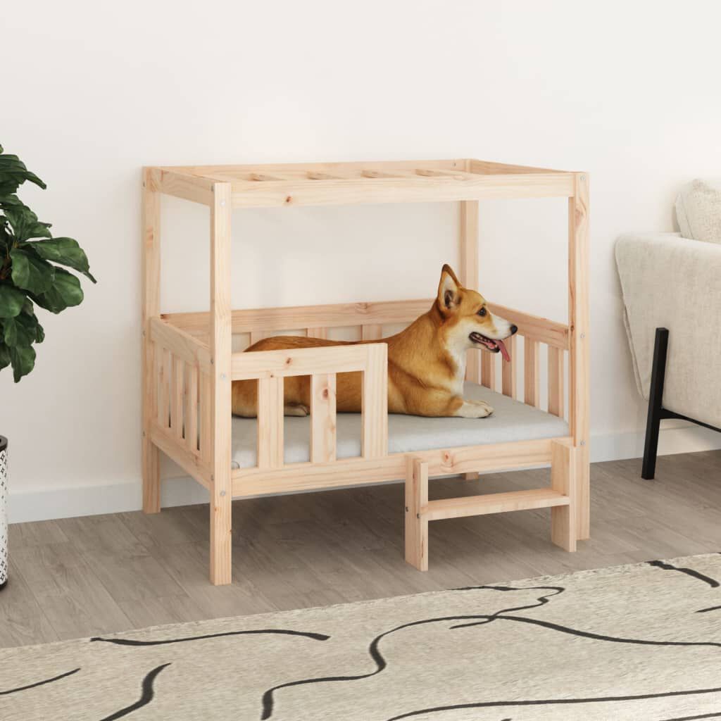 vidaXL Hondenbed, 95,5x73,5x90 cm, massief grenenhout