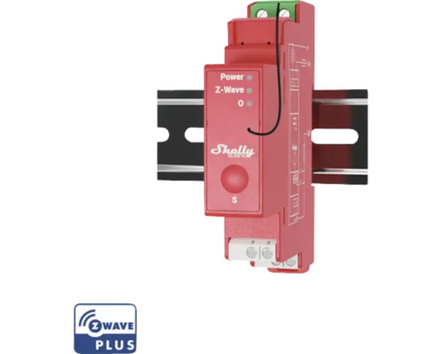 Shelly Wave Pro 1 PM Relais max 16A 1 Fase 1x 16A Meetfunctie Z-Wave voor DIN-rail