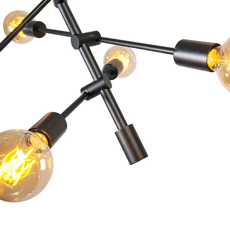 Industriële hanglamp zwart 6 lampen - Sydney