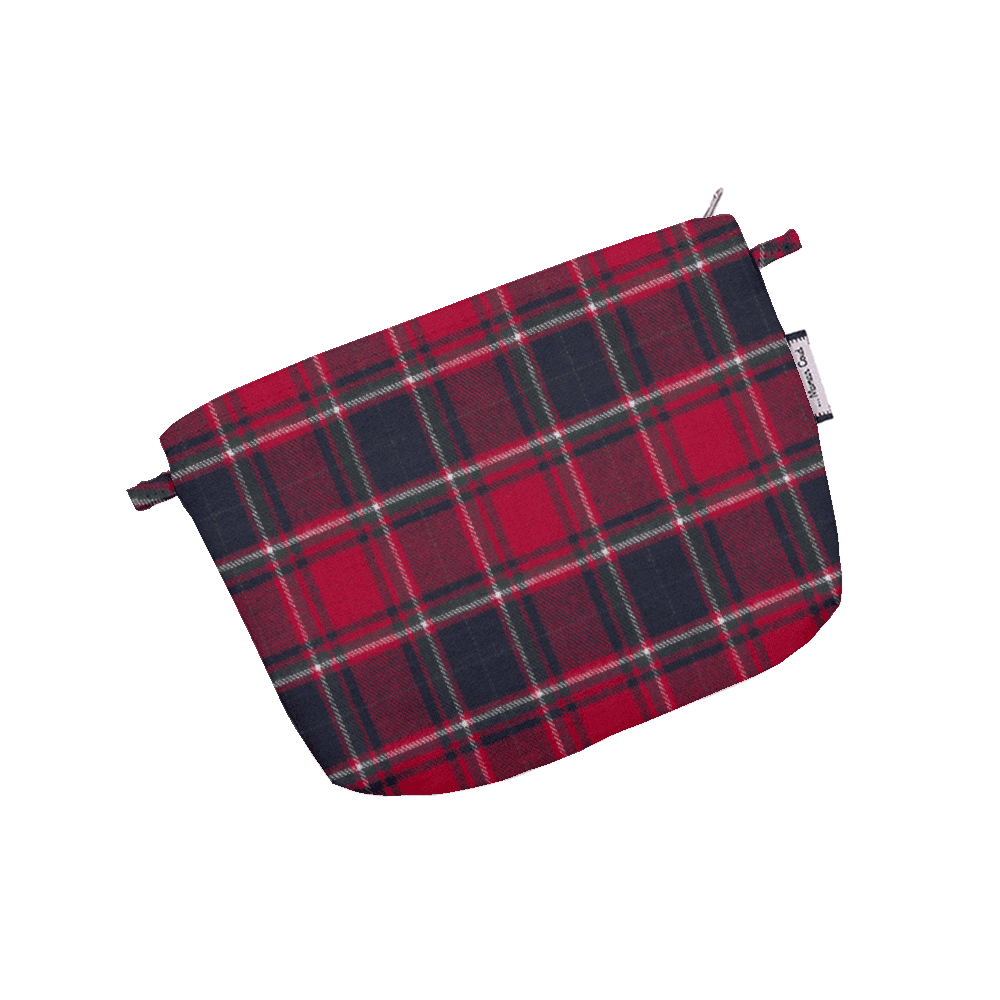Mini Pochette Tissu Tartan Rouge