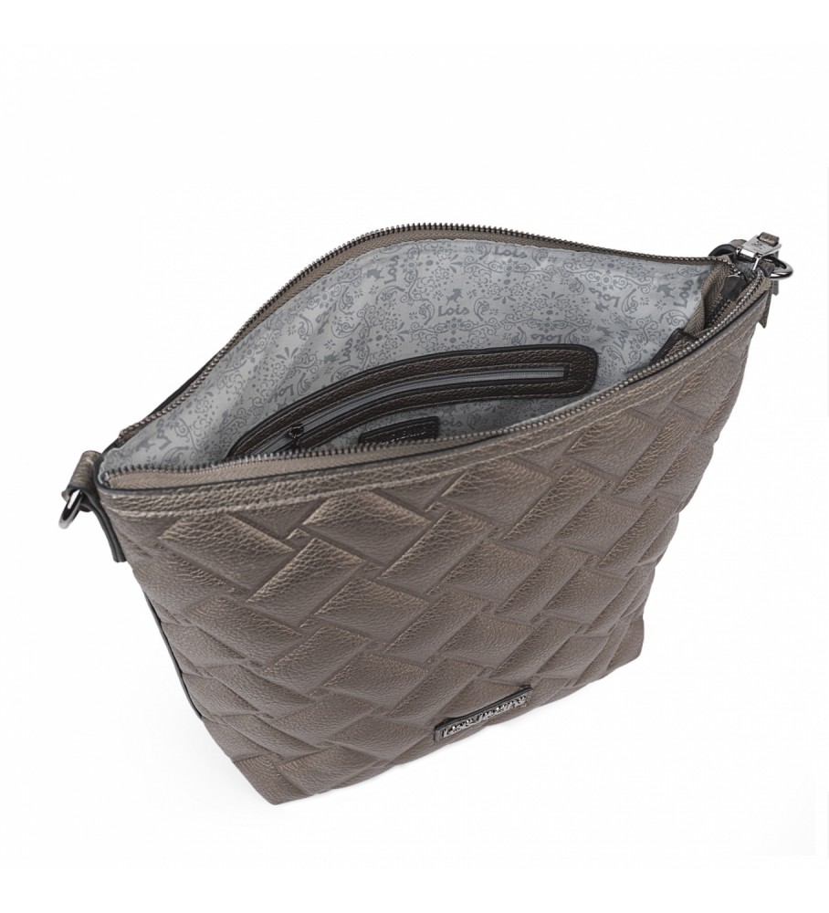 Bolsa de ombro Lois com alça de ombro adicional LOIS 316870 cor prata escura