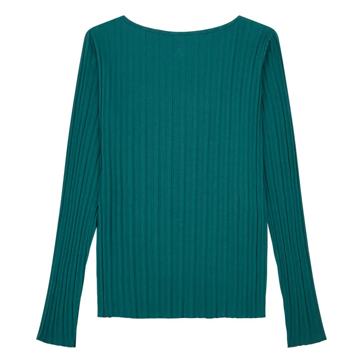SMALLABLE BASICS Top Femme Cotelé Coton Bio | Vert sapin