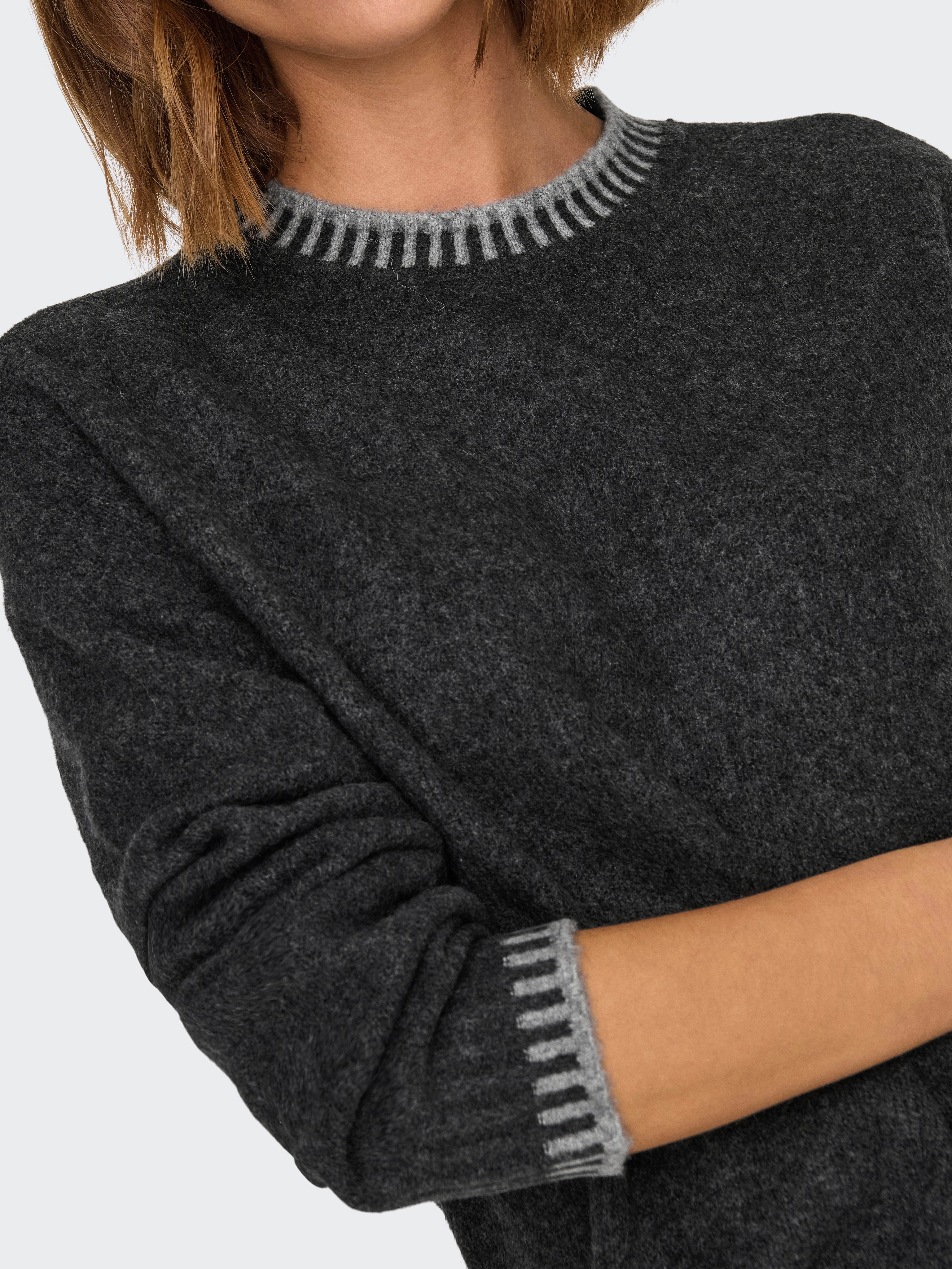 ONLSILMA Strickpullover Dark Grey Melange