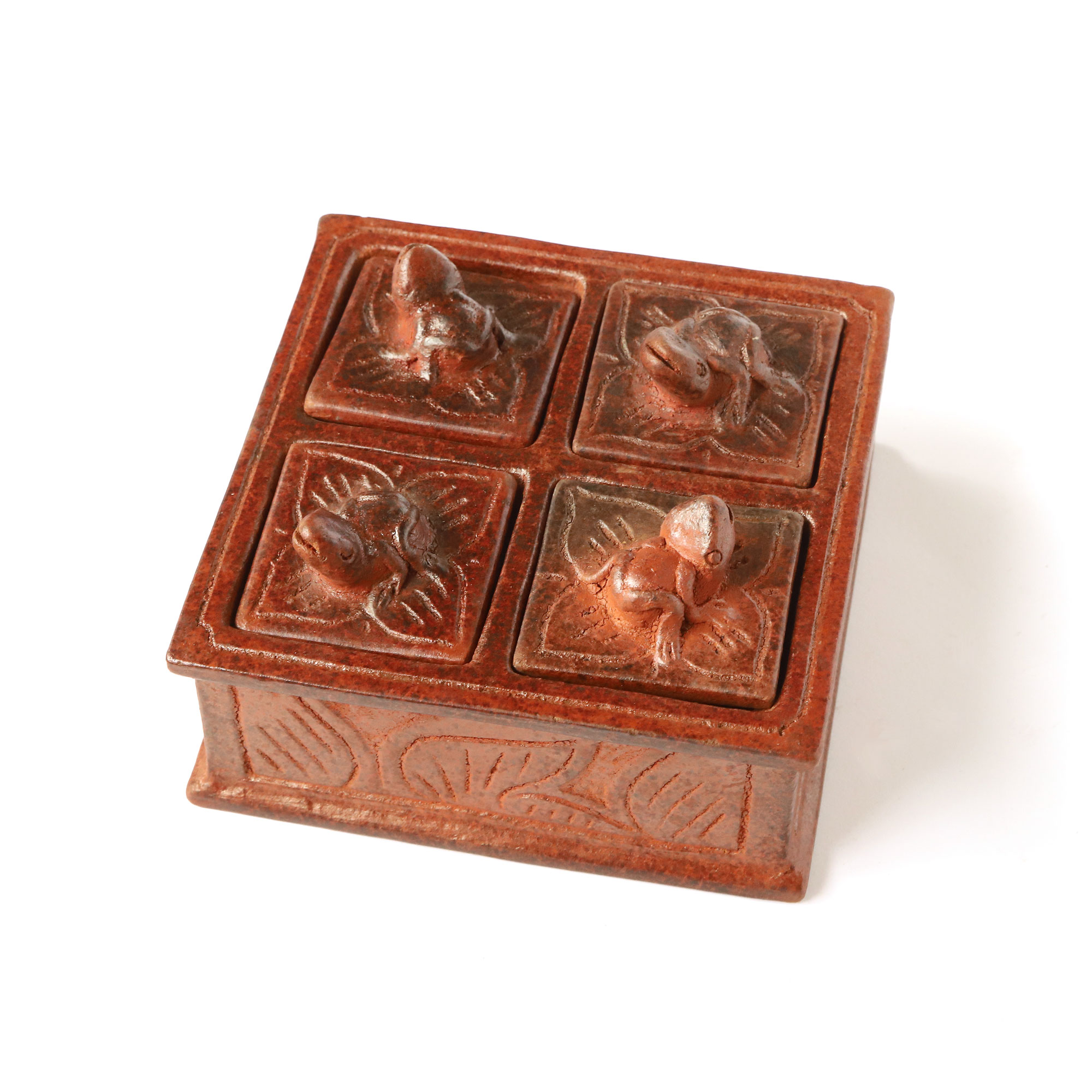4er Schatulle 'Frog', aus Terrakotta, B 17 cm, L 17 cm, H 9 cm von fischer's lagerhaus