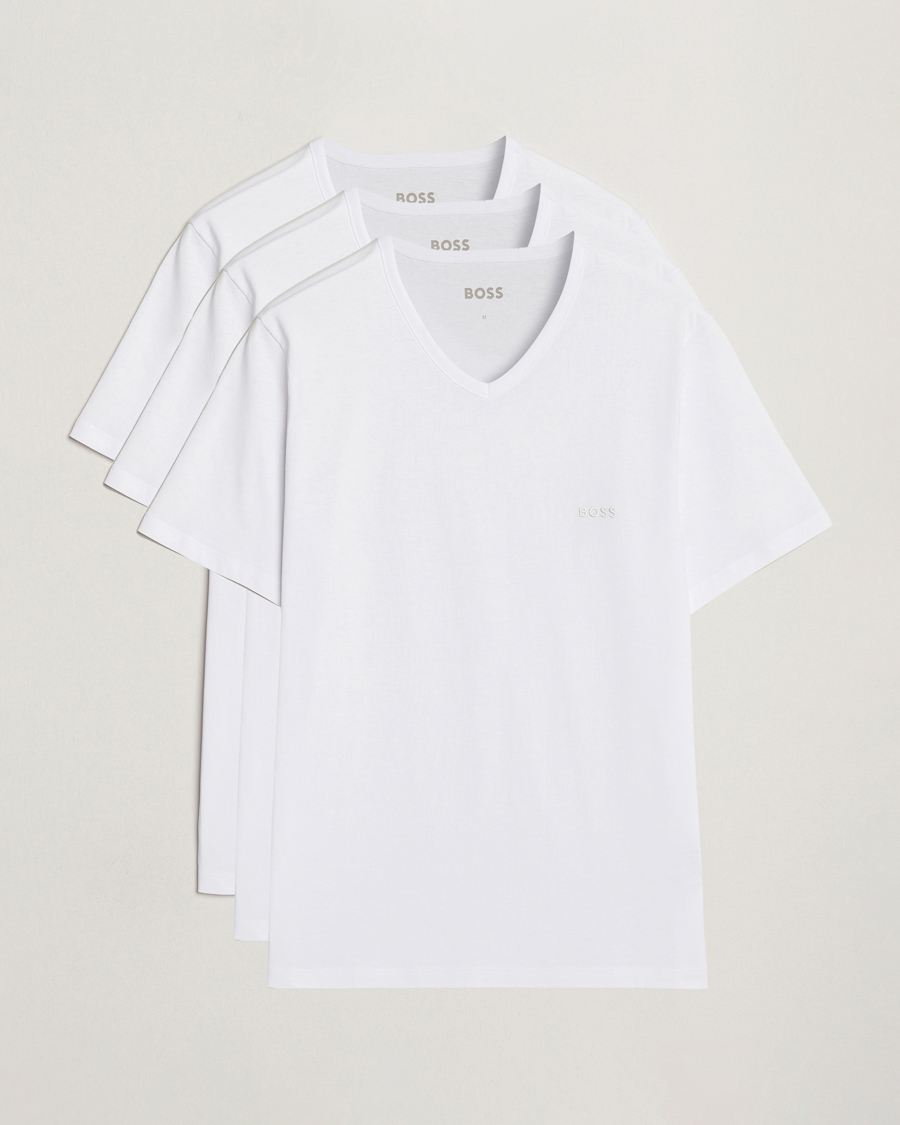 BOSS BLACK 3-Pack V-Neck T-Shirt White