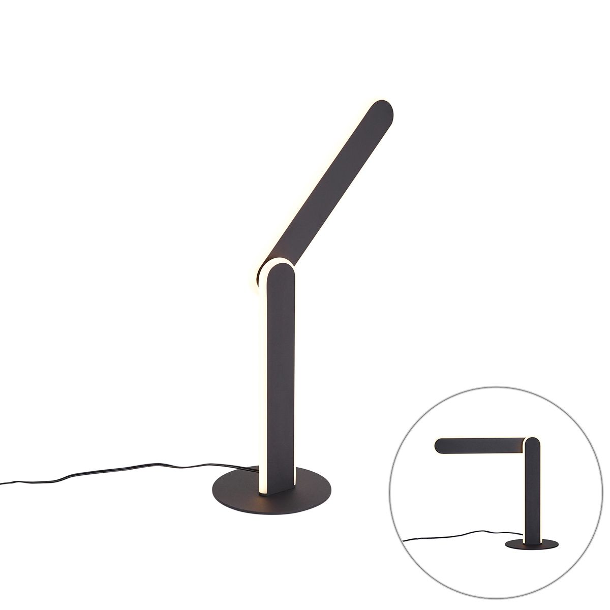 Design tafellamp zwart incl. LED 3-staps dimbaar - Gate