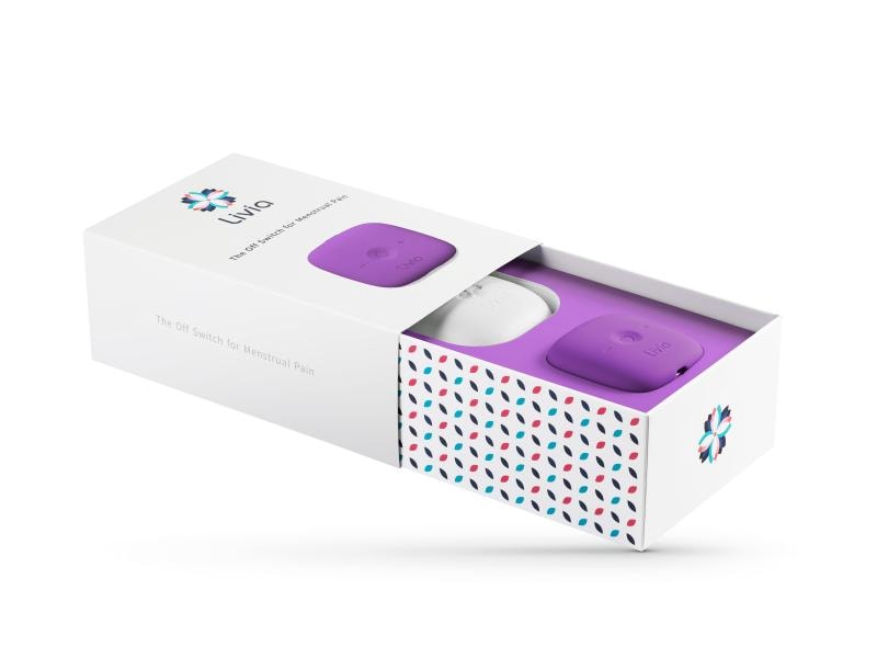 Livia Lösung für Menstruationsbeschwerden Violett Elektrostimulationsgerät gegen Menstruationsbeschwerden