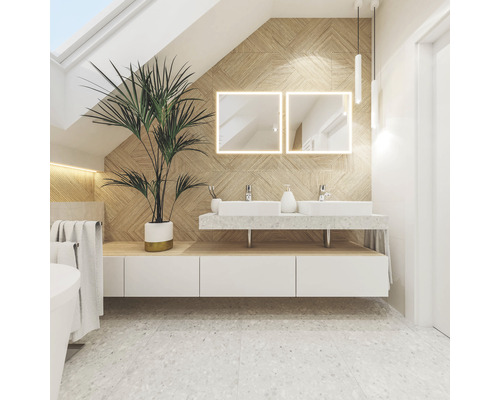LED-spiegel ALU 65 x 60 cm wit