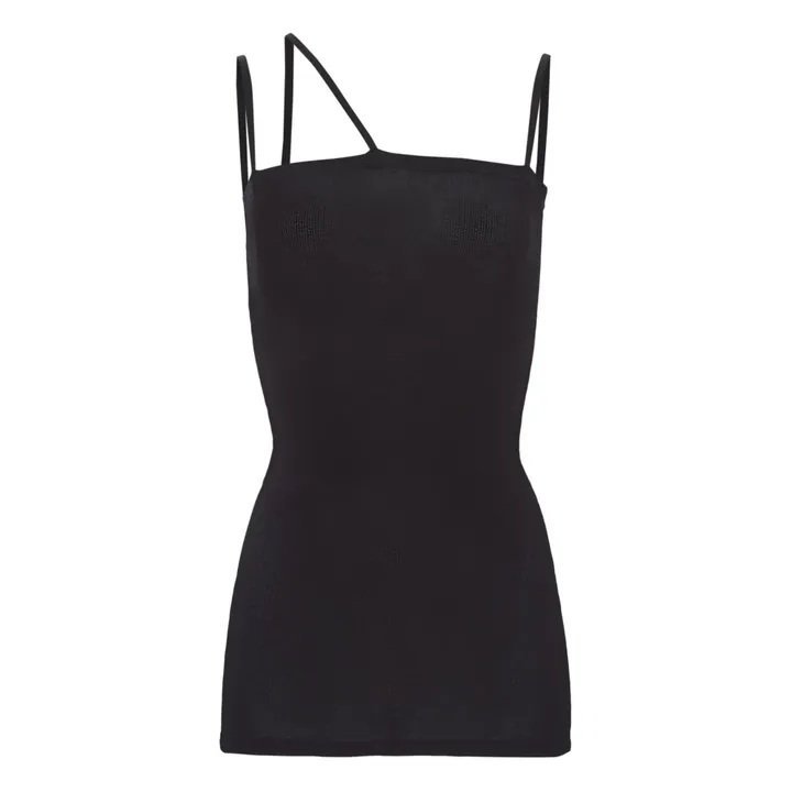 Baserange Débardeur Nida Coton Bio Côtelé | Noir