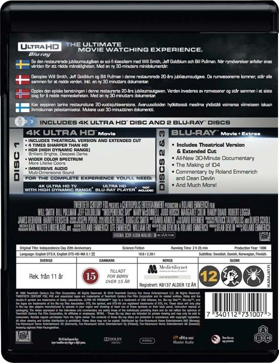 Independence Day 20Th Anniversary Edition - 4K Ultra HD Blu-Ray