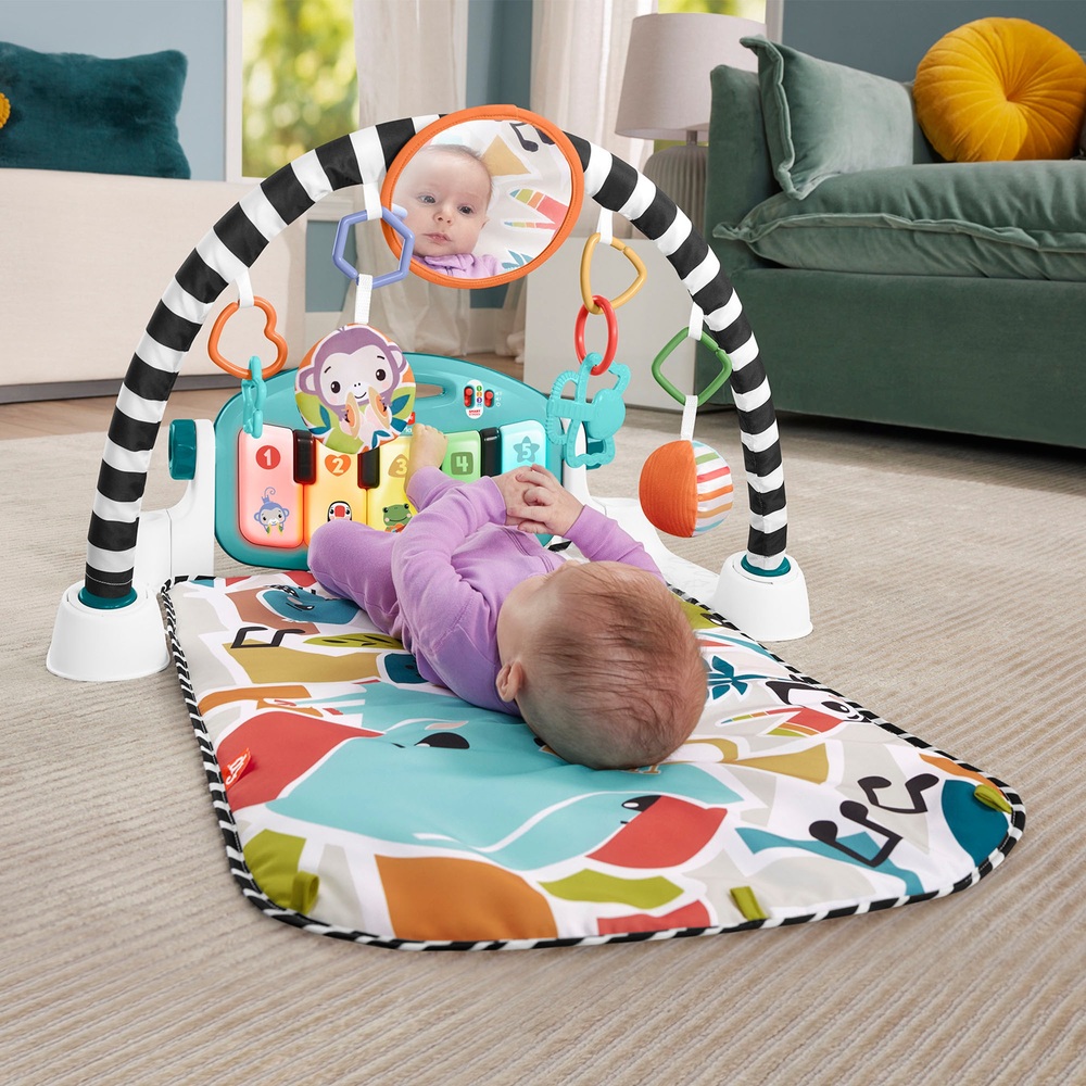 Fisher-Price Glow and Grow Kick & Play Blaues Klavier-Spielcenter