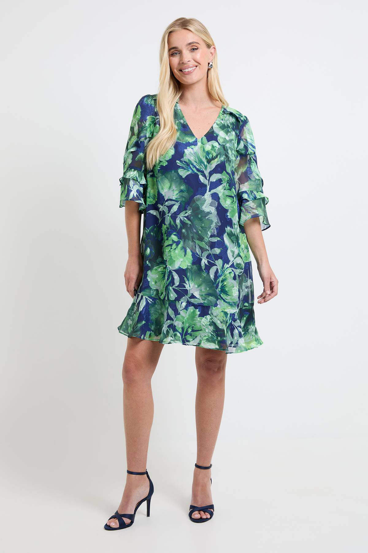 Wallis Robe Droite À Volants Et Imprimé Fleuri Petite