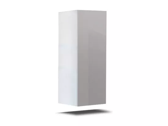 Ensemble de meubles de salon blanc suspendus collection CEPTO II 256cm, 6 portes, 4 étagères, leds, modulables.