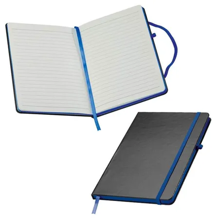 Easy Gifts Notizbuch im PU-Hardcover mit 160 linierten Seiten, DIN A5, blau