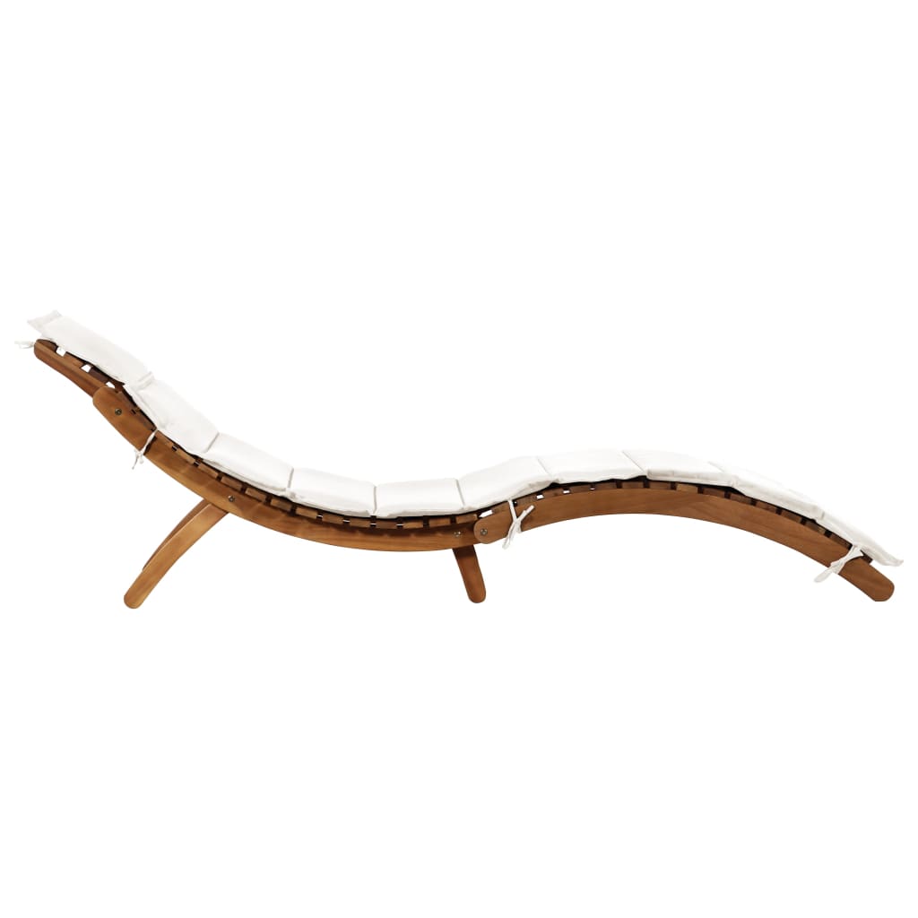 Chaise longue bois en acacia avec coussin